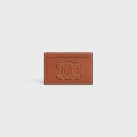 CARD HOLDER CUIR TRIOMPHE IN SHINY CALFSKIN TAN